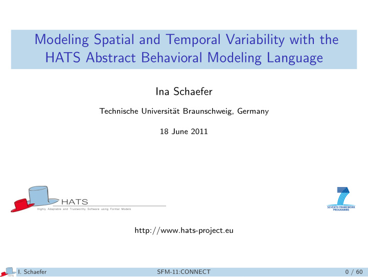 modeling spatial and temporal variability with the hats