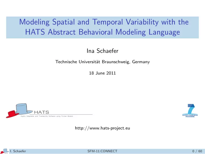 modeling spatial and temporal variability with the hats