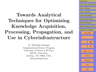 Towards Analytical  Placing Bio-Weapon . . .  Techniques for Optimizing  Meteorological Sensors
