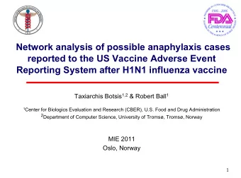 Network analysis of possible anaphylaxis cases  reported to the US Vaccine Adverse Event Reporting