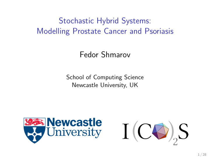 stochastic hybrid systems modelling prostate cancer and