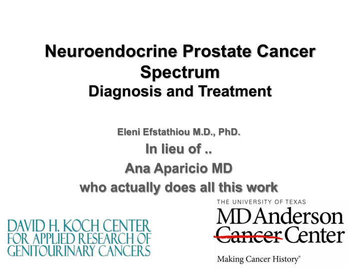 neuroendocrine prostate cancer spectrum