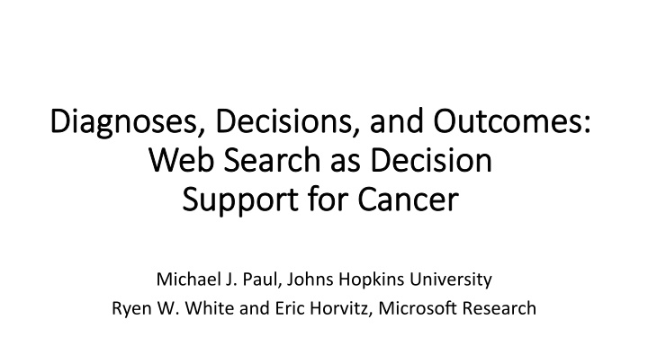 diagnoses decisions and outcome mes we web search as