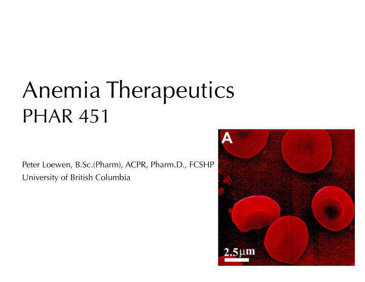 anemia therapeutics