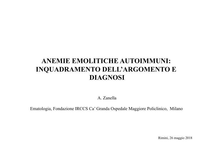 rimini 26 maggio 2018 aiha outline epidemiological