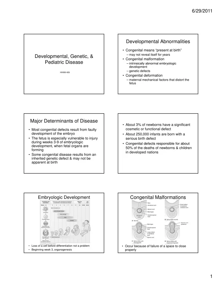 developmental abnormalities
