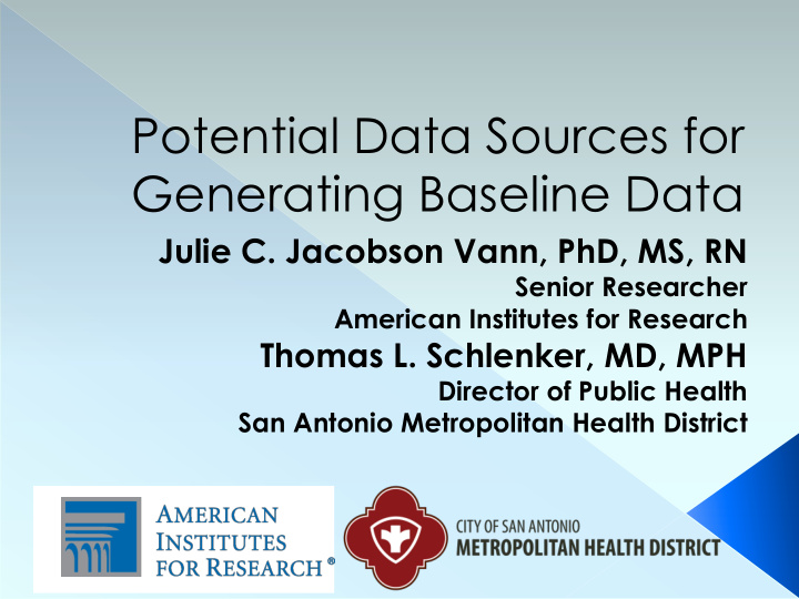 generating baseline data