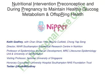 y  y  y  Nutritional Intervention Preconception and  ption  l  l  l  n  n  n  During Pregnancy to