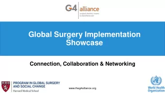 Global Surgery Implementation  Showcase  Connection, Collaboration &amp; Networking