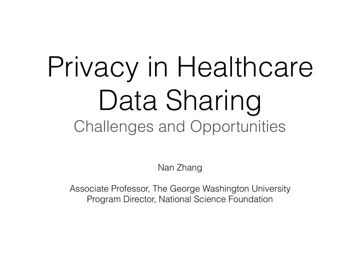 privacy in healthcare data sharing