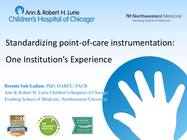standardizing point of care instrumentation one