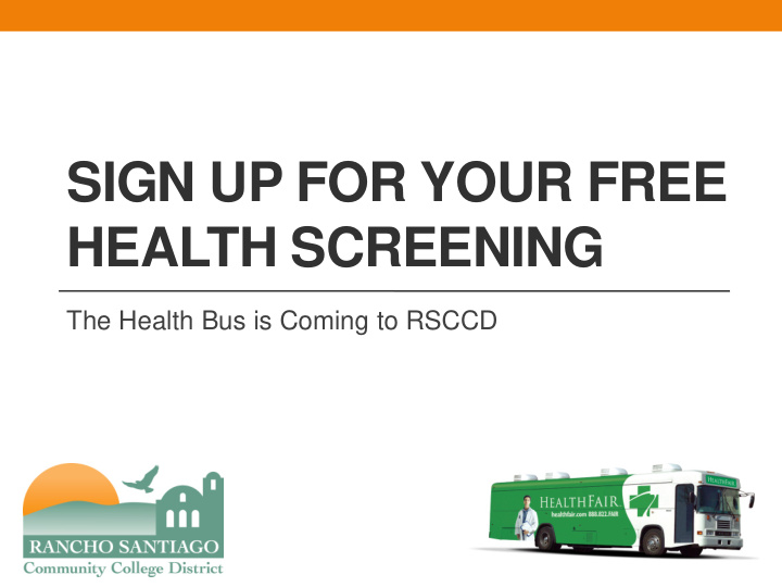 sign up for your free health screening