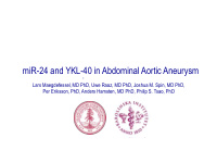 mir 24 and ykl 40 in abdominal aortic aneurysm