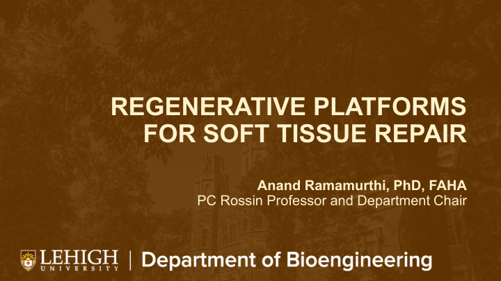 regenerative platforms for soft tissue repair