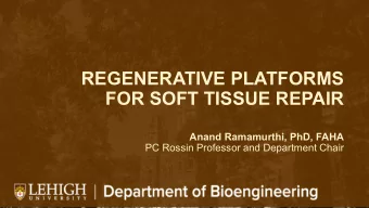 REGENERATIVE PLATFORMS  FOR SOFT TISSUE REPAIR  Anand Ramamurthi, PhD, FAHA  PC Rossin Professor