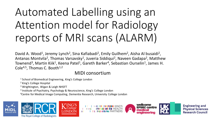 automated labelling using an attention model for