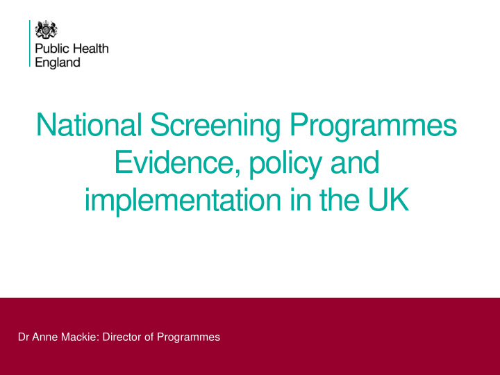 national screening programmes