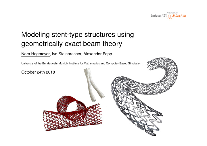 modeling stent type structures using geometrically exact