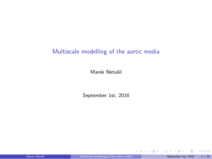 multiscale modelling of the aortic media