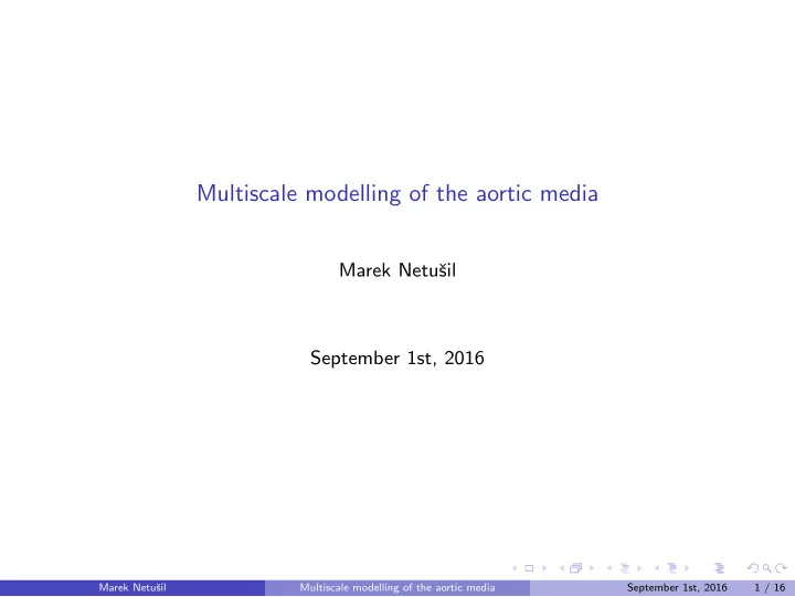 multiscale modelling of the aortic media