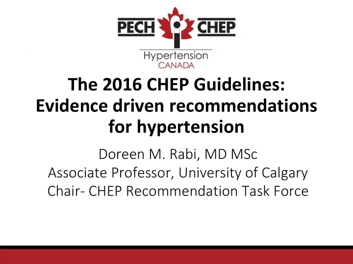 evidence driven recommendations