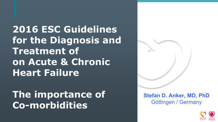 2016 esc guidelines for the diagnosis and treatment of on