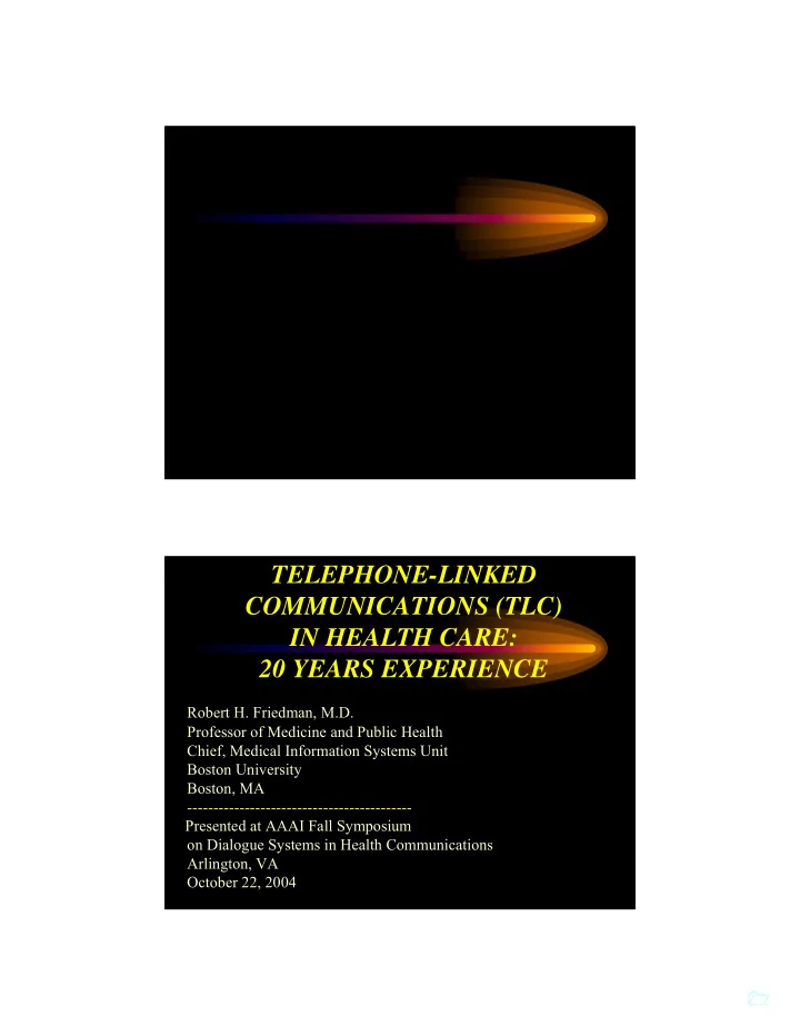 telephone linked communications tlc in health care 20