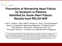 prevention of worsening heart failure