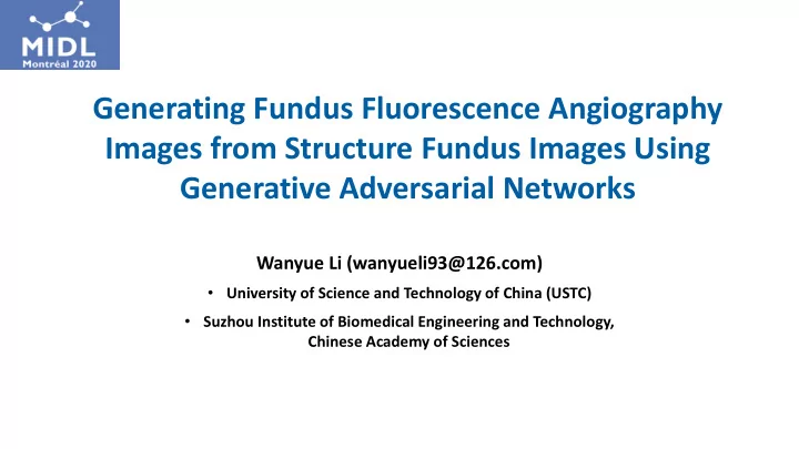 generative adversarial networks wanyue li wanyueli93 126