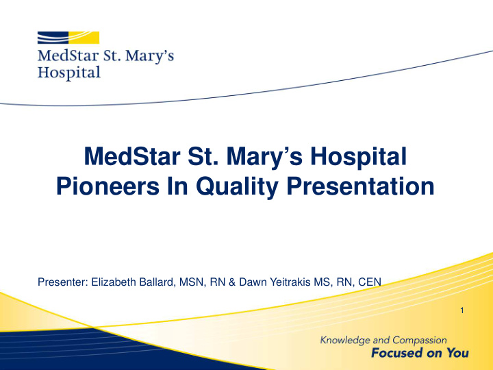 medstar st mary s hospital pioneers in quality