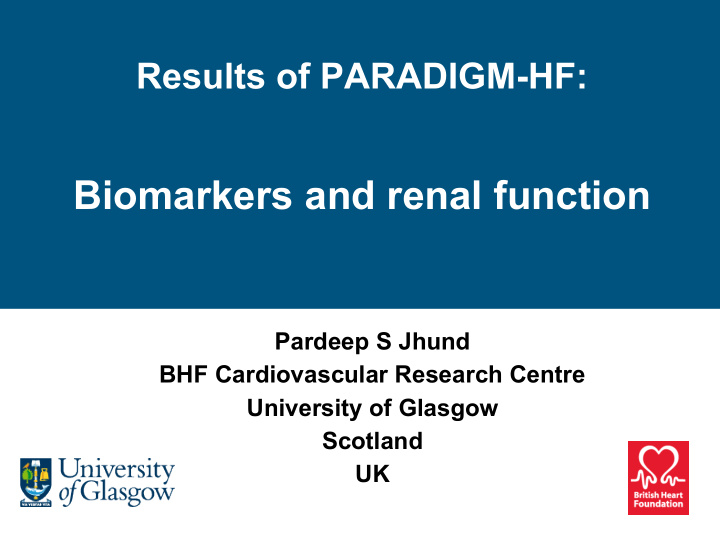 biomarkers and renal function