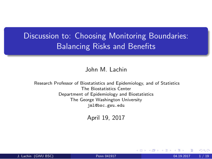 discussion to choosing monitoring boundaries balancing