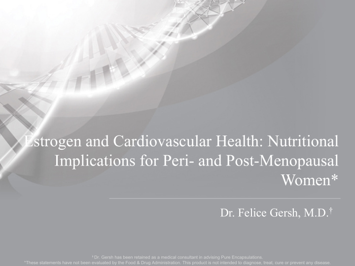 estrogen and cardiovascular health nutritional
