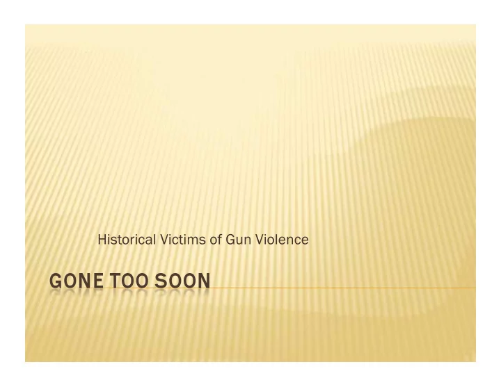 historical victims of gun violence john lennon was one of