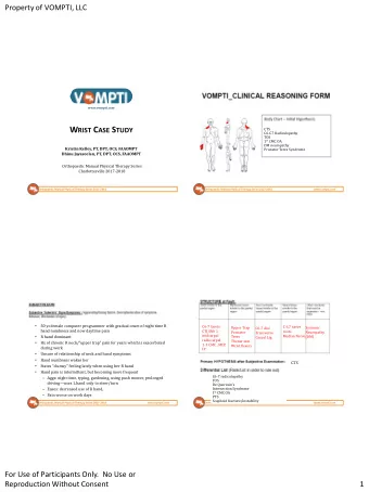 CTS  CTS  Orthopaedic Manual Physical Therapy Series 2017-2018