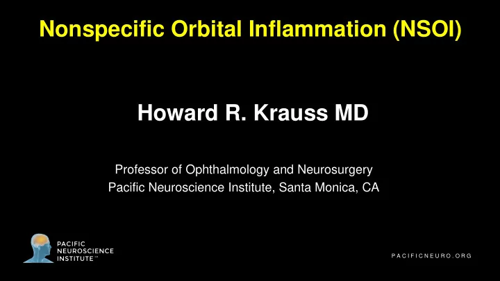 nonspecific orbital inflammation nsoi