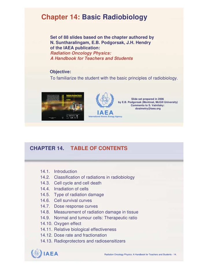 chapter 14 basic radiobiology