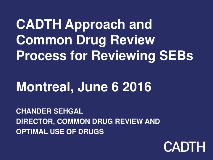 process for reviewing sebs montreal june 6 2016
