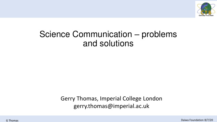 science communication problems