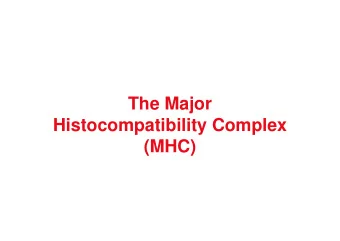 The Major  Histocompatibility Complex  Histocompatibility Complex  (MHC)  (MHC)  ch6p  Human