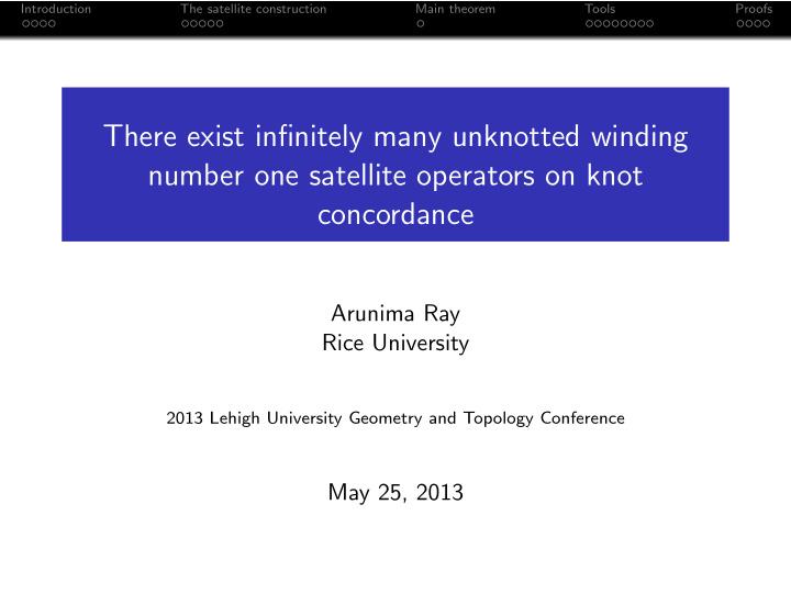 there exist infinitely many unknotted winding number one