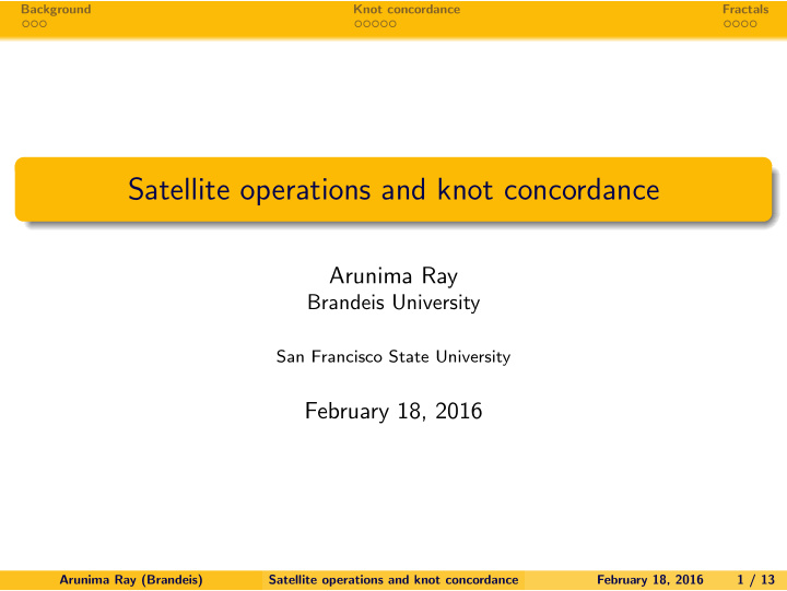 satellite operations and knot concordance