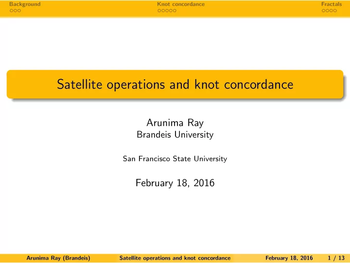 satellite operations and knot concordance