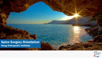 Spine Surgery Orientation  Hoag Orthopedic Institute  Welcome to HOI  As you prepare for spine