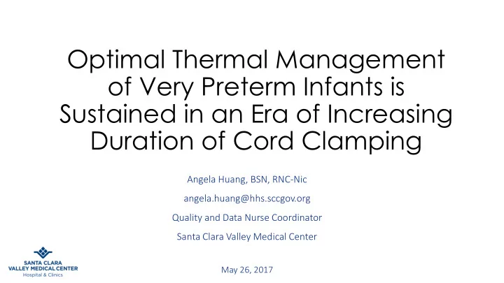 of very preterm infants is