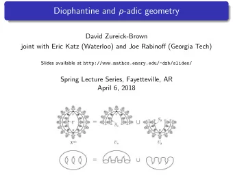 Diophantine and p -adic geometry  David Zureick-Brown  joint with Eric Katz (Waterloo) and Joe