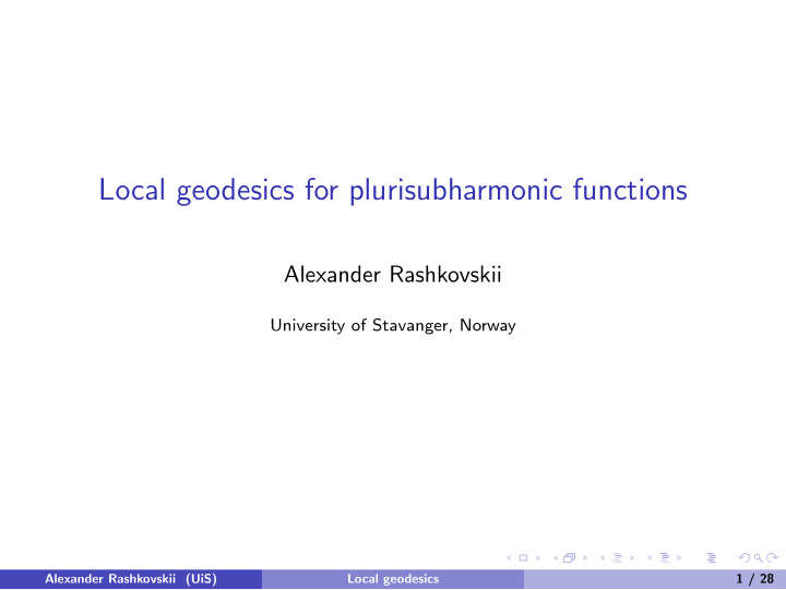 local geodesics for plurisubharmonic functions