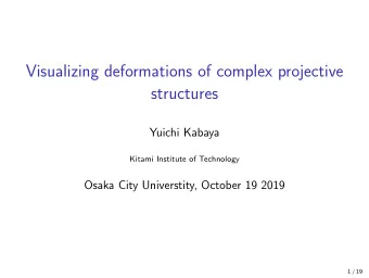 Visualizing deformations of complex projective  structures  Yuichi Kabaya  Kitami Institute of