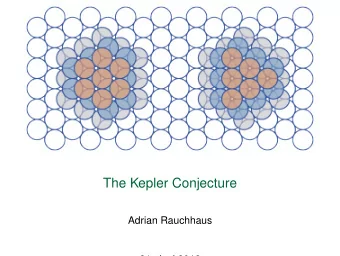 The Kepler Conjecture  Adrian Rauchhaus  21. Juni 2018  The Theorem  There is no packing of equally