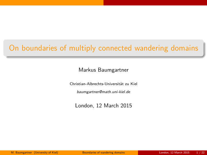 on boundaries of multiply connected wandering domains